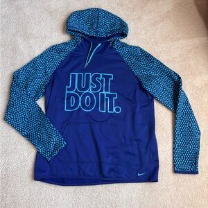 Nike Therma-Fit Navy and Teal Hoodie